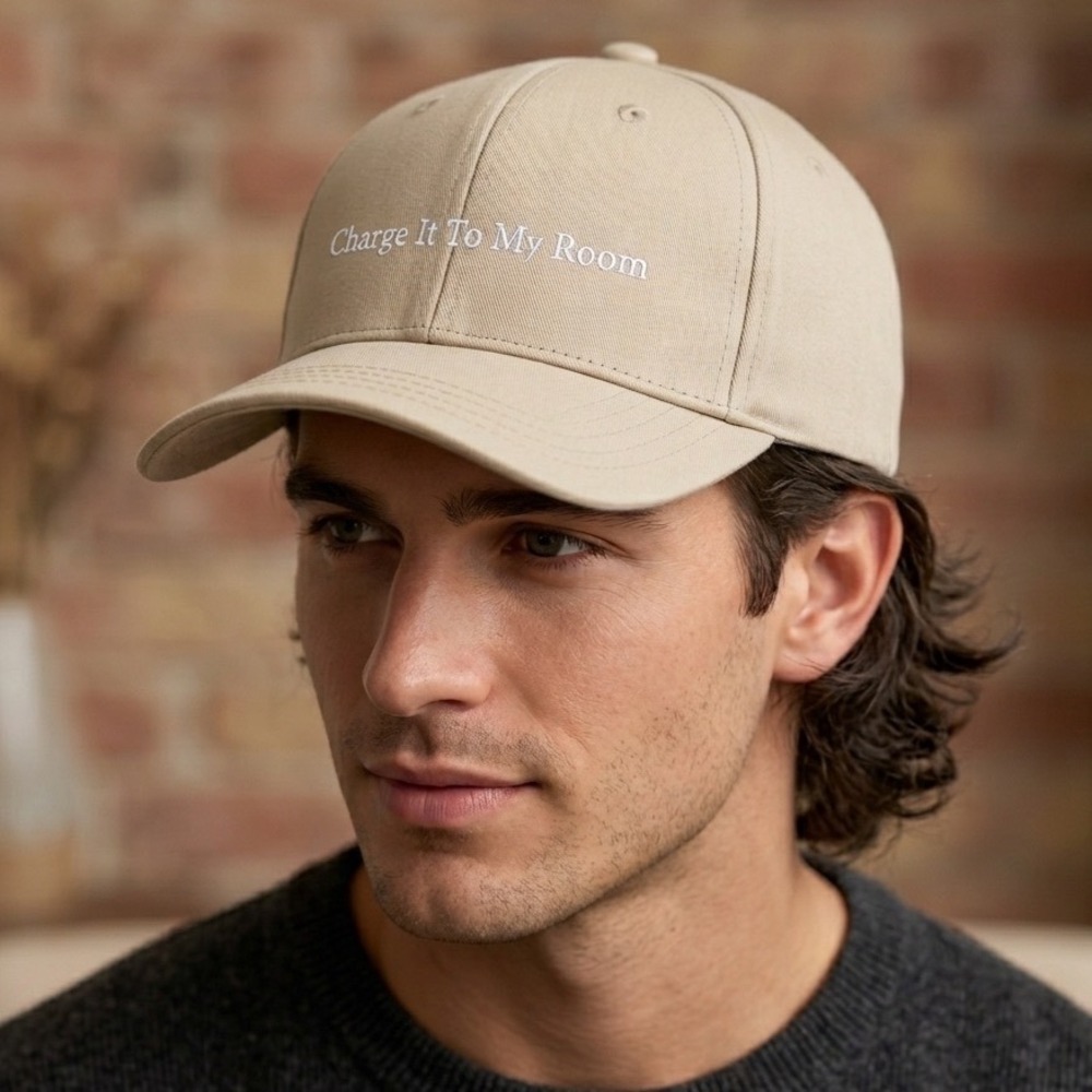 Charge It To My Room Kimpton Sawyer Khaki Tan Baseball Cap Hat Pukka NEW